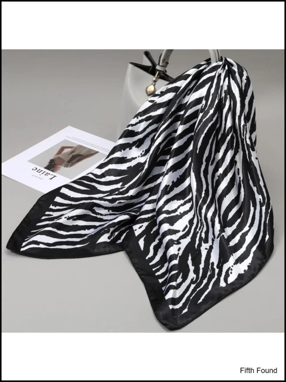 Satin Square Scarf Zebra Print Hair Wrap Head Scarf 35in Neck Scarf